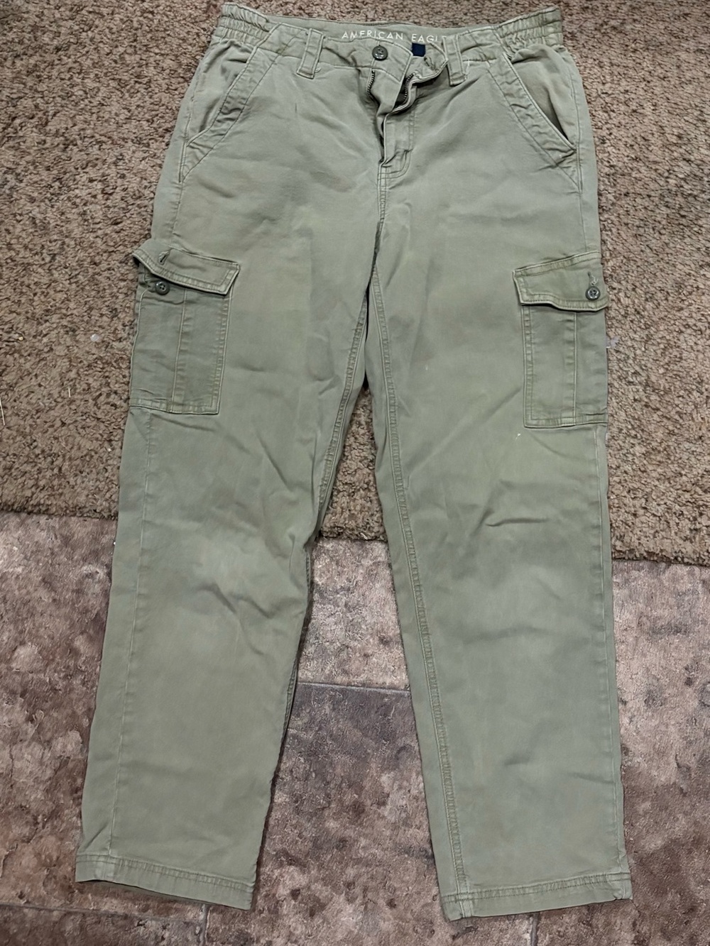 American Eagle Outfitters Men's Sage Green Cargo Pants